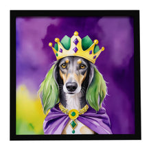 Load image into Gallery viewer, Saluki King of Mardi Gras Framed Metal Print