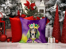 Load image into Gallery viewer, Saluki King of Mardi Gras Throw Pillow - 14x14 Decorative Pillow – Art for Your Home &amp; Patio
