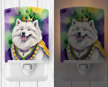 Load image into Gallery viewer, Samoyed King of Mardi Gras Ceramic Night Light