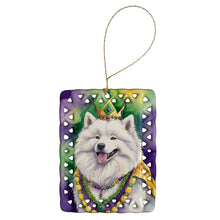 Load image into Gallery viewer, Samoyed King of Mardi Gras Porcelain Ornament
