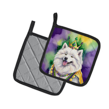 Load image into Gallery viewer, Samoyed King of Mardi Gras Pot Holders - Set of 2 Decorative Kitchen Helpers | Made in the USA