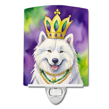Load image into Gallery viewer, Samoyed King of Mardi Gras Ceramic Night Light