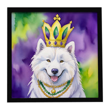 Load image into Gallery viewer, Samoyed King of Mardi Gras Framed Metal Print