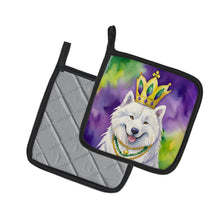 Load image into Gallery viewer, Samoyed King of Mardi Gras Pot Holders - Set of 2 Decorative Kitchen Helpers | Made in the USA