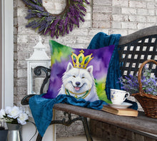 Load image into Gallery viewer, Samoyed King of Mardi Gras Throw Pillow