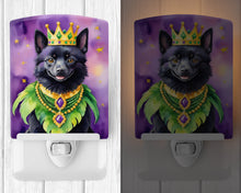 Load image into Gallery viewer, Schipperke King of Mardi Gras Ceramic Night Light