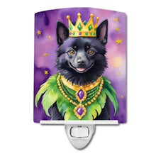 Load image into Gallery viewer, Schipperke King of Mardi Gras Ceramic Night Light