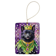 Load image into Gallery viewer, Schipperke King of Mardi Gras Porcelain Ornament
