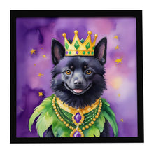 Load image into Gallery viewer, Schipperke King of Mardi Gras Framed Metal Print