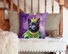 Load image into Gallery viewer, Schipperke King of Mardi Gras Throw Pillow - 14x14 Decorative Pillow – Art for Your Home &amp; Patio