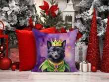 Load image into Gallery viewer, Schipperke King of Mardi Gras Throw Pillow - 14x14 Decorative Pillow – Art for Your Home &amp; Patio