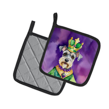 Load image into Gallery viewer, Schnauzer King of Mardi Gras Pot Holders - Set of 2 Decorative Kitchen Helpers | Made in the USA