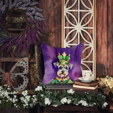 Load image into Gallery viewer, Schnauzer King of Mardi Gras Throw Pillow - 14x14 Decorative Pillow – Art for Your Home &amp; Patio