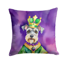 Load image into Gallery viewer, Schnauzer King of Mardi Gras Throw Pillow - 14x14 Decorative Pillow – Art for Your Home &amp; Patio
