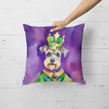 Load image into Gallery viewer, Schnauzer King of Mardi Gras Throw Pillow