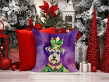 Load image into Gallery viewer, Schnauzer King of Mardi Gras Throw Pillow