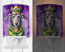 Load image into Gallery viewer, Scottish Deerhound King of Mardi Gras Ceramic Night Light