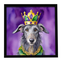 Load image into Gallery viewer, Scottish Deerhound King of Mardi Gras Framed Metal Print