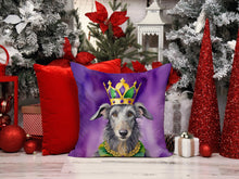 Load image into Gallery viewer, Scottish Deerhound King of Mardi Gras Throw Pillow - 14x14 Decorative Pillow – Art for Your Home &amp; Patio
