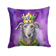 Load image into Gallery viewer, Scottish Deerhound King of Mardi Gras Throw Pillow - 14x14 Decorative Pillow – Art for Your Home &amp; Patio