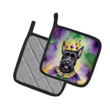 Load image into Gallery viewer, Scottish Terrier King of Mardi Gras Pot Holders - Set of 2 Decorative Kitchen Helpers | Made in the USA
