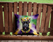 Load image into Gallery viewer, Scottish Terrier King of Mardi Gras Throw Pillow - 14x14 Decorative Pillow – Art for Your Home &amp; Patio