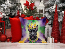Load image into Gallery viewer, Scottish Terrier King of Mardi Gras Throw Pillow - 14x14 Decorative Pillow – Art for Your Home &amp; Patio