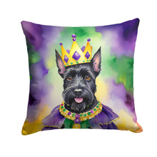 Load image into Gallery viewer, Scottish Terrier King of Mardi Gras Throw Pillow - 14x14 Decorative Pillow – Art for Your Home &amp; Patio