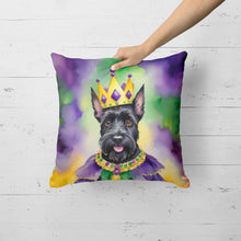 Load image into Gallery viewer, Scottish Terrier King of Mardi Gras Throw Pillow