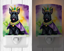 Load image into Gallery viewer, Scottish Terrier King of Mardi Gras Ceramic Night Light