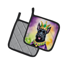 Load image into Gallery viewer, Scottish Terrier King of Mardi Gras Pot Holders - Set of 2 Decorative Kitchen Helpers | Made in the USA