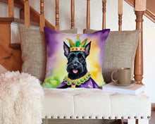 Load image into Gallery viewer, Scottish Terrier King of Mardi Gras Throw Pillow - 14x14 Decorative Pillow – Art for Your Home &amp; Patio