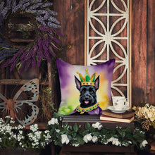 Load image into Gallery viewer, Scottish Terrier King of Mardi Gras Throw Pillow - 14x14 Decorative Pillow – Art for Your Home &amp; Patio