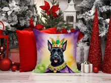 Load image into Gallery viewer, Scottish Terrier King of Mardi Gras Throw Pillow - 14x14 Decorative Pillow – Art for Your Home &amp; Patio