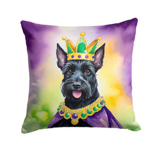 Load image into Gallery viewer, Scottish Terrier King of Mardi Gras Throw Pillow - 14x14 Decorative Pillow – Art for Your Home &amp; Patio