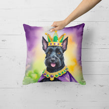 Load image into Gallery viewer, Scottish Terrier King of Mardi Gras Throw Pillow