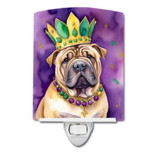 Load image into Gallery viewer, Shar Pei King of Mardi Gras Ceramic Night Light