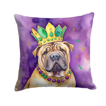 Load image into Gallery viewer, Shar Pei King of Mardi Gras Throw Pillow - 14x14 Decorative Pillow – Art for Your Home &amp; Patio