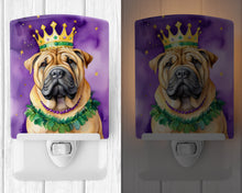 Load image into Gallery viewer, Shar Pei King of Mardi Gras Ceramic Night Light