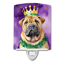Load image into Gallery viewer, Shar Pei King of Mardi Gras Ceramic Night Light