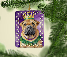 Load image into Gallery viewer, Shar Pei King of Mardi Gras Porcelain Ornament