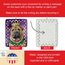 Load image into Gallery viewer, Shar Pei King of Mardi Gras Porcelain Ornament