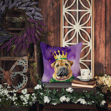 Load image into Gallery viewer, Shar Pei King of Mardi Gras Throw Pillow - 14x14 Decorative Pillow – Art for Your Home &amp; Patio