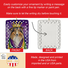 Load image into Gallery viewer, Sheltie King of Mardi Gras Porcelain Ornament