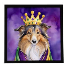Load image into Gallery viewer, Sheltie King of Mardi Gras Framed Metal Print