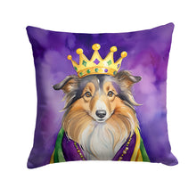 Load image into Gallery viewer, Sheltie King of Mardi Gras Throw Pillow - 14x14 Decorative Pillow – Art for Your Home &amp; Patio