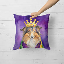 Load image into Gallery viewer, Sheltie King of Mardi Gras Throw Pillow