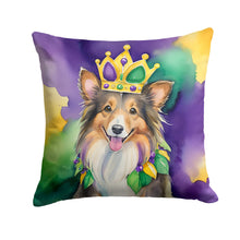 Load image into Gallery viewer, Sheltie King of Mardi Gras Throw Pillow - 14x14 Decorative Pillow – Art for Your Home &amp; Patio