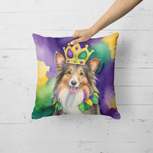 Load image into Gallery viewer, Sheltie King of Mardi Gras Throw Pillow