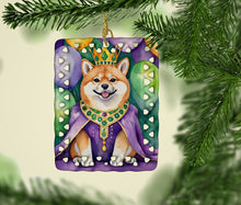 Load image into Gallery viewer, Shiba Inu King of Mardi Gras Porcelain Ornament